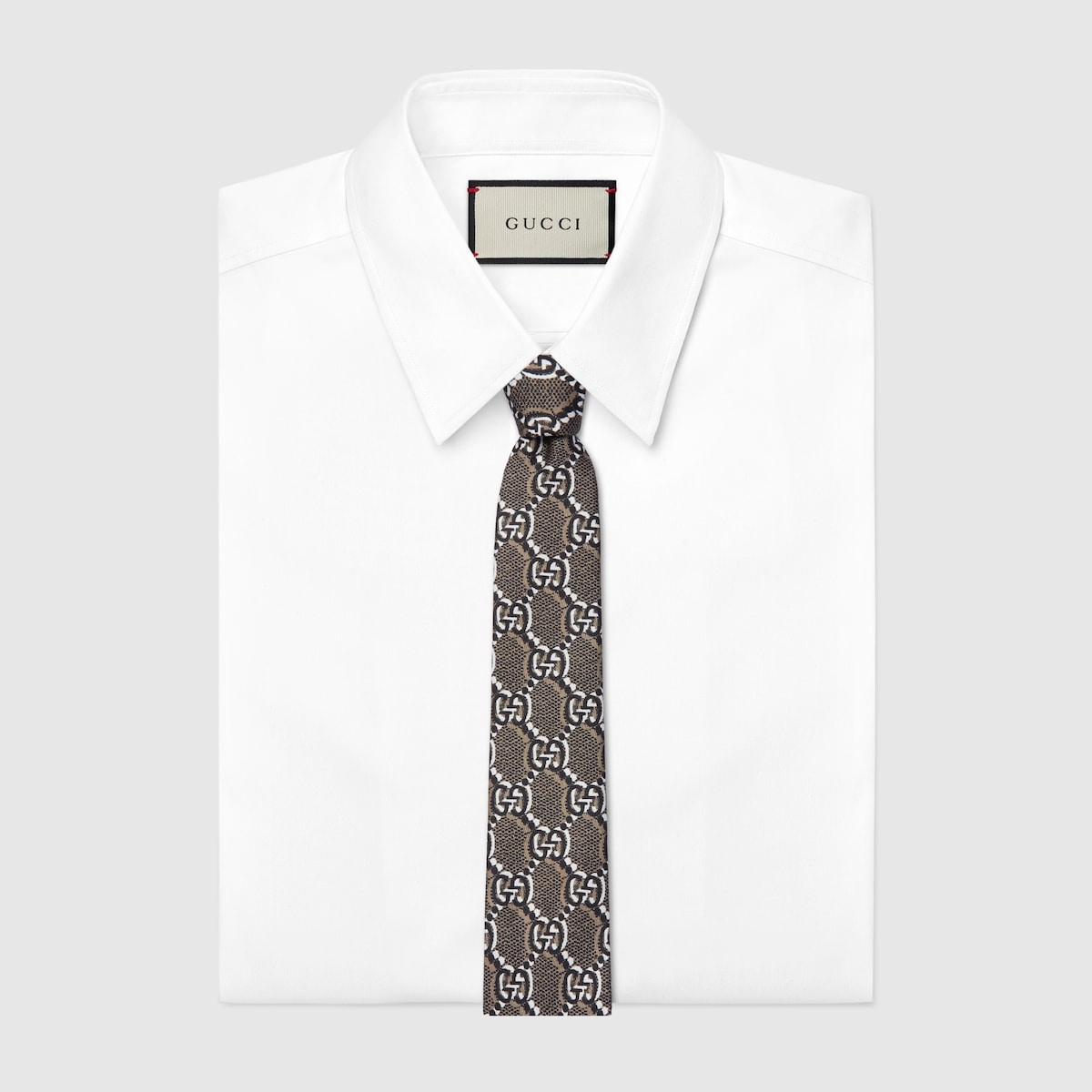 Silk tie with GG print - 2