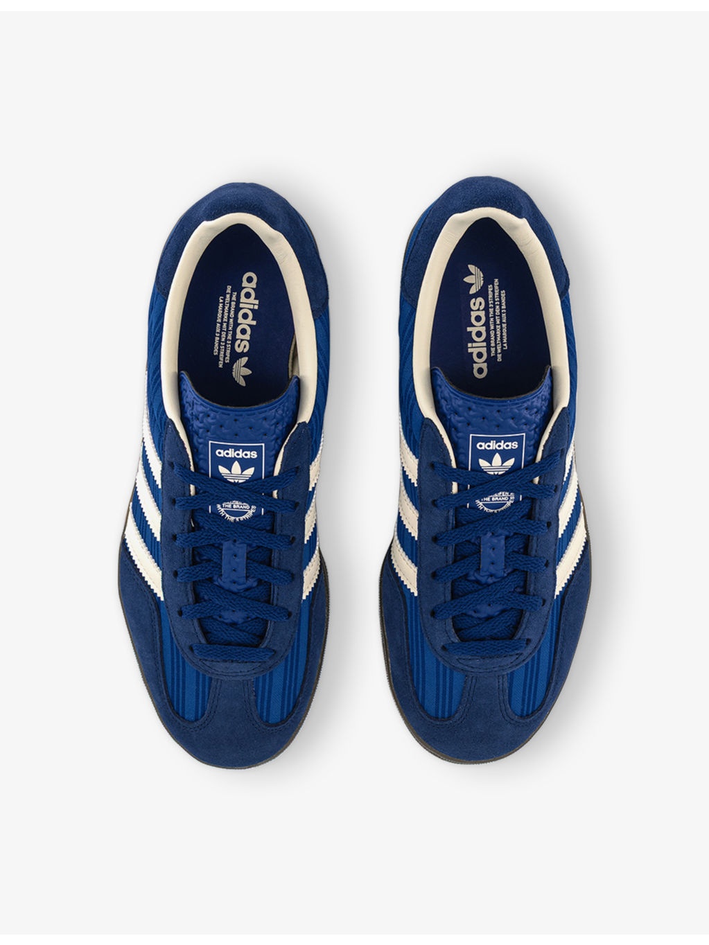 Gazelle Indoor Pinstriped Satin and Suede Low-Top Trainers - 2
