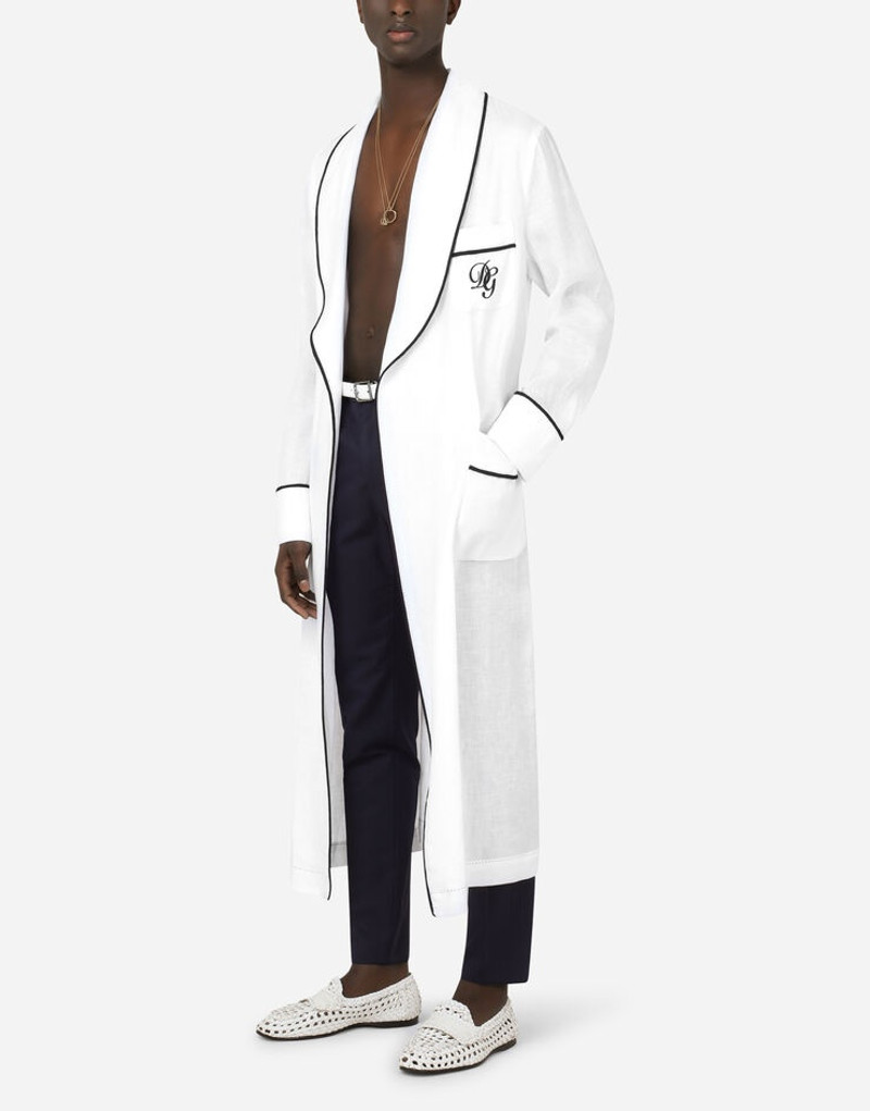 Linen bathrobe with DG embroidery 5