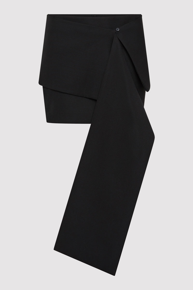 Scarf Mini Skirt - Black - 1