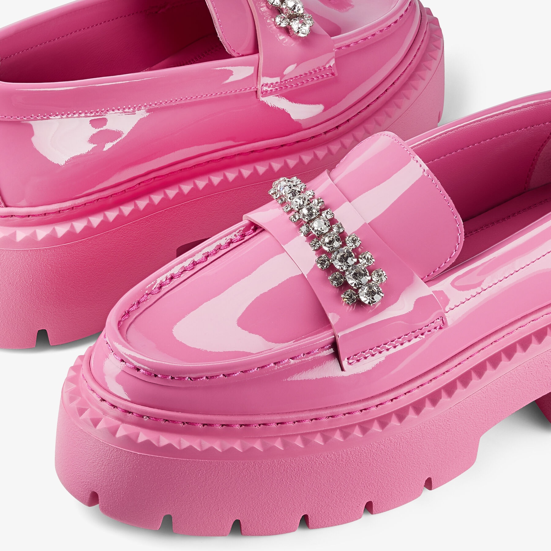 Bryer Loafer Flat
Candy Pink Patent Leather Loafers with Crystal Embellishment - 4