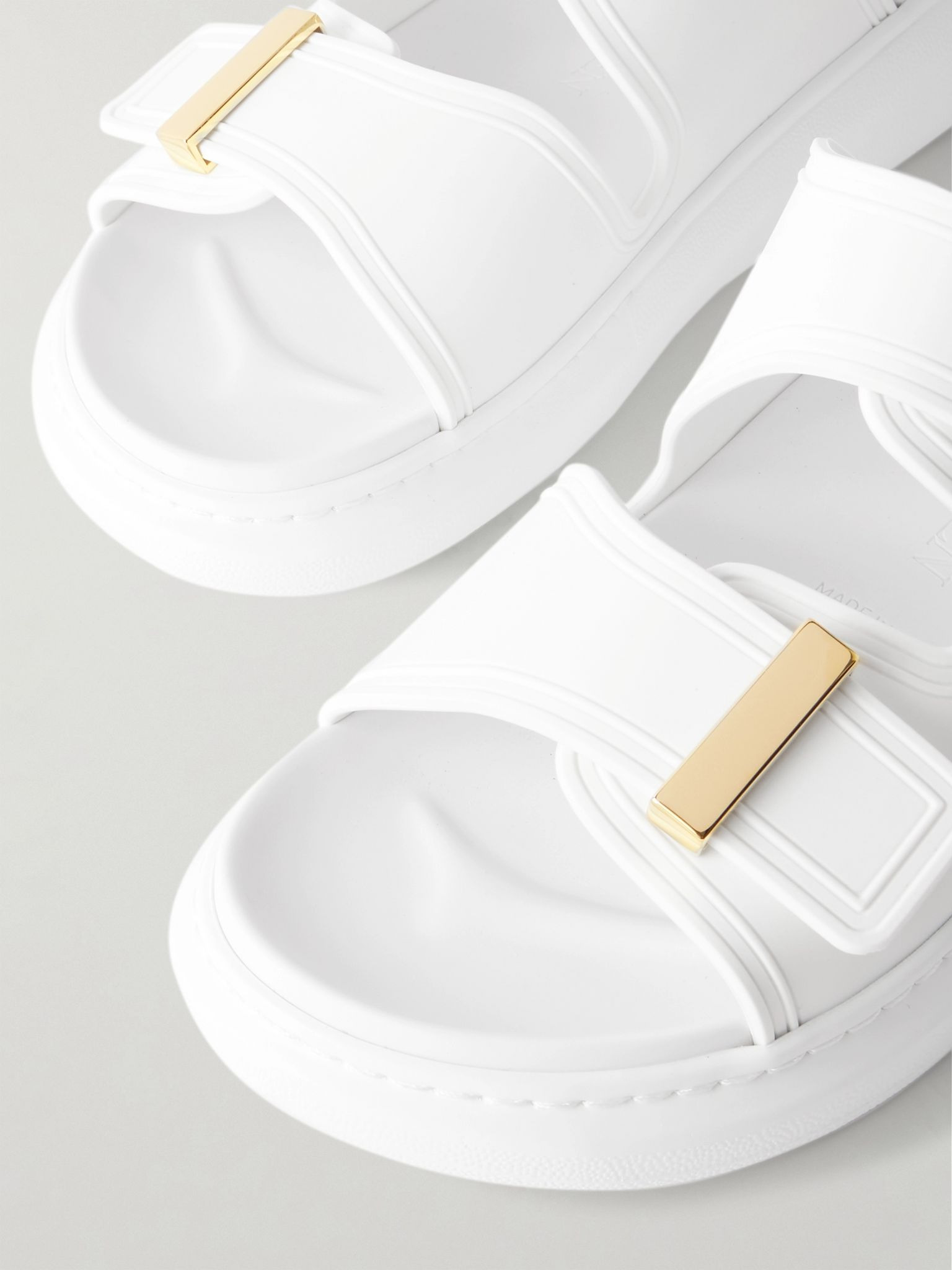 Hybrid rubber exaggerated-sole slides Ivory - 4