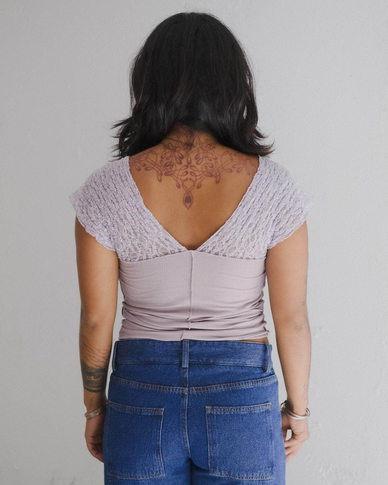 BASERANGE Nehru Tank - Organic Cotton Lace outlook