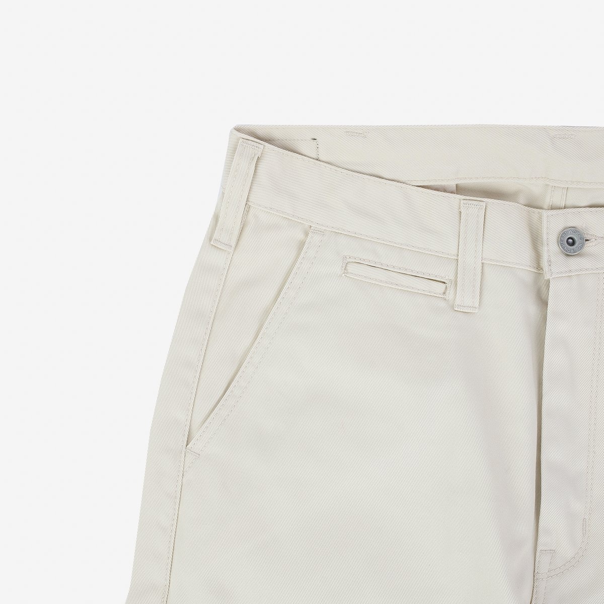 IH-727-IVO 9oz Mercerised Selvedge Cotton Medium/High Rise Tapered Chinos - Ivory - 9