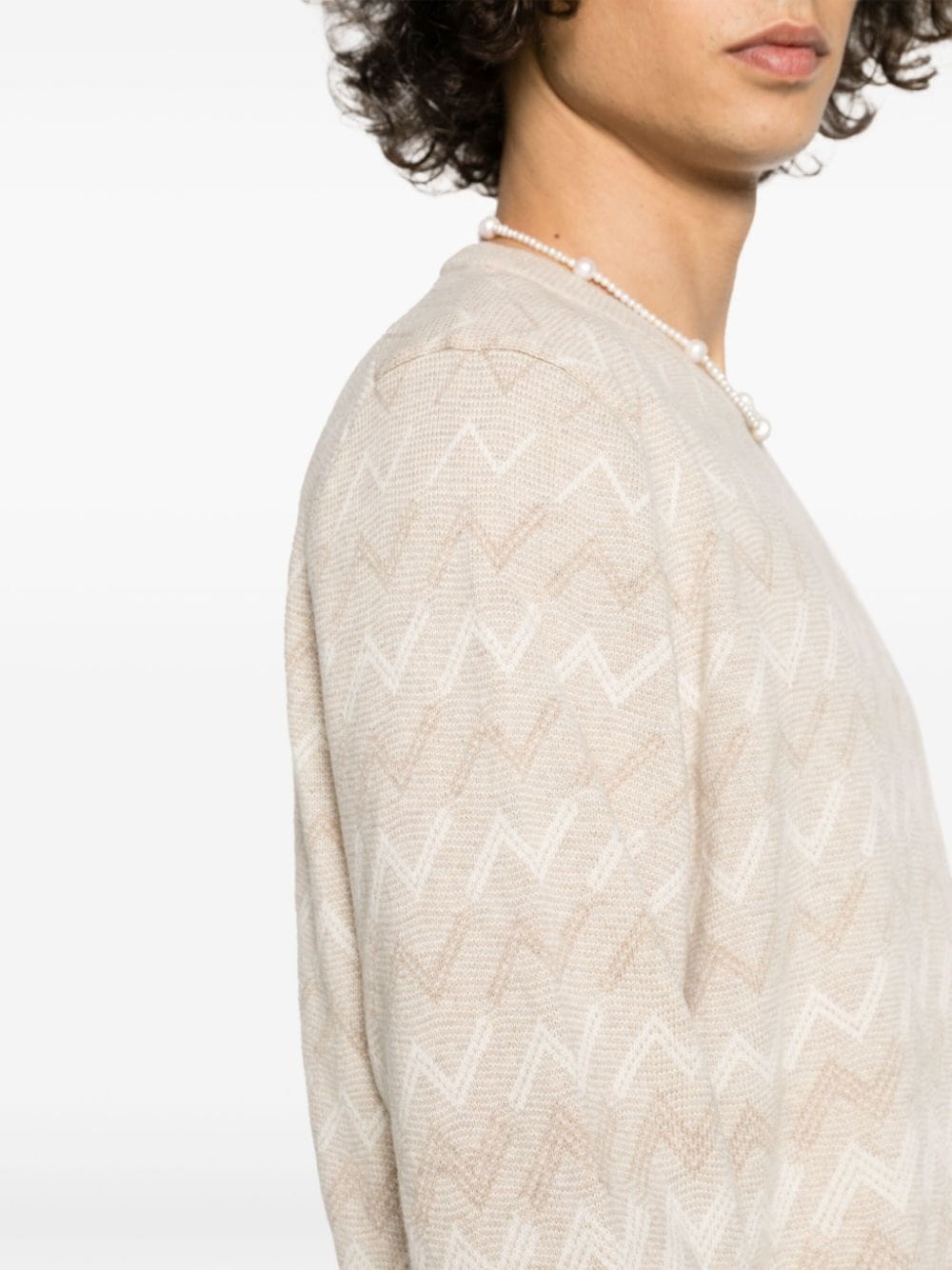 zigzag-pattern cashmere jumper - 5