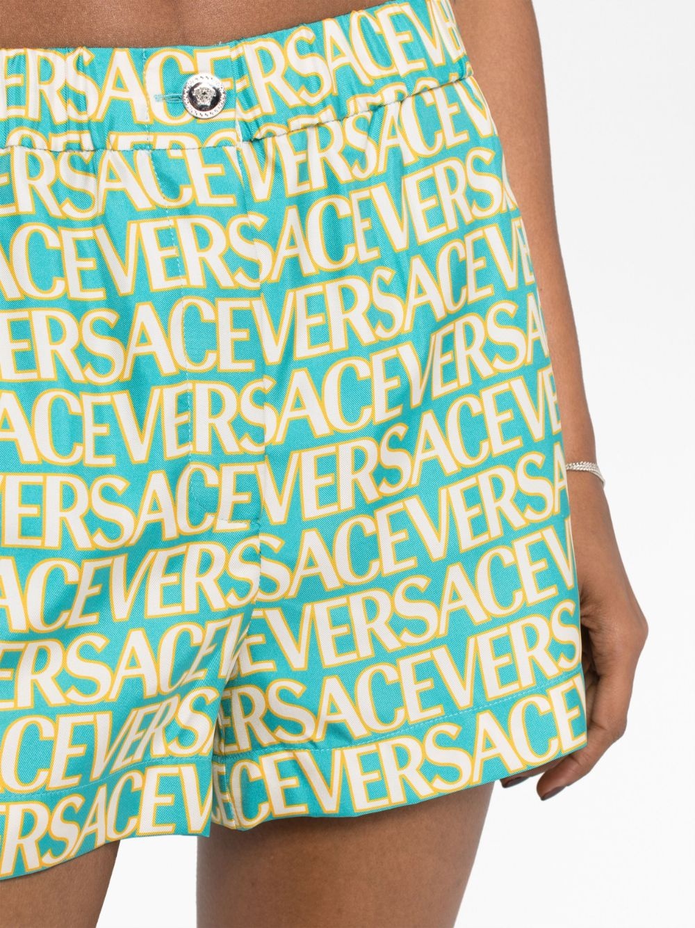 logo-print silk shorts - 3