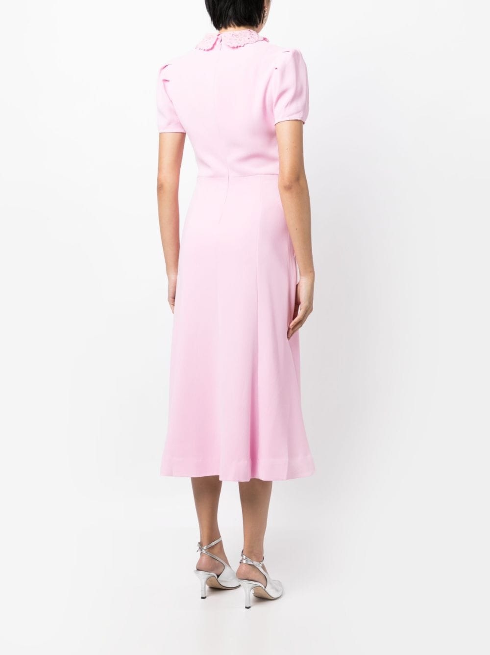 lace-collar midi dress - 4