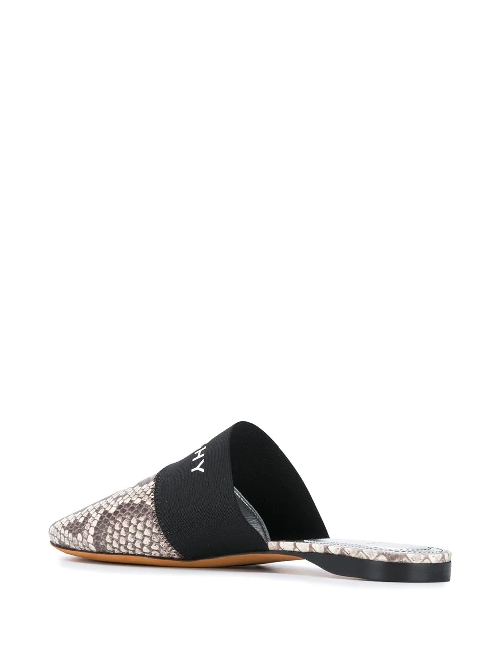 logo snake-print leather mules - 3