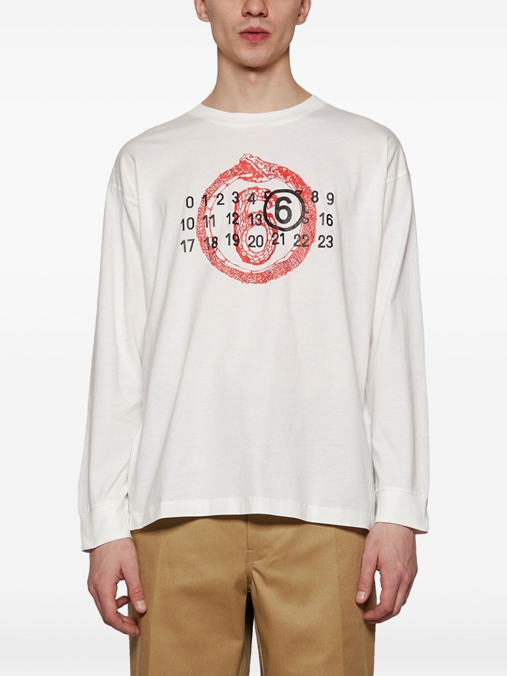 Numbers-motif T-shirt - 3