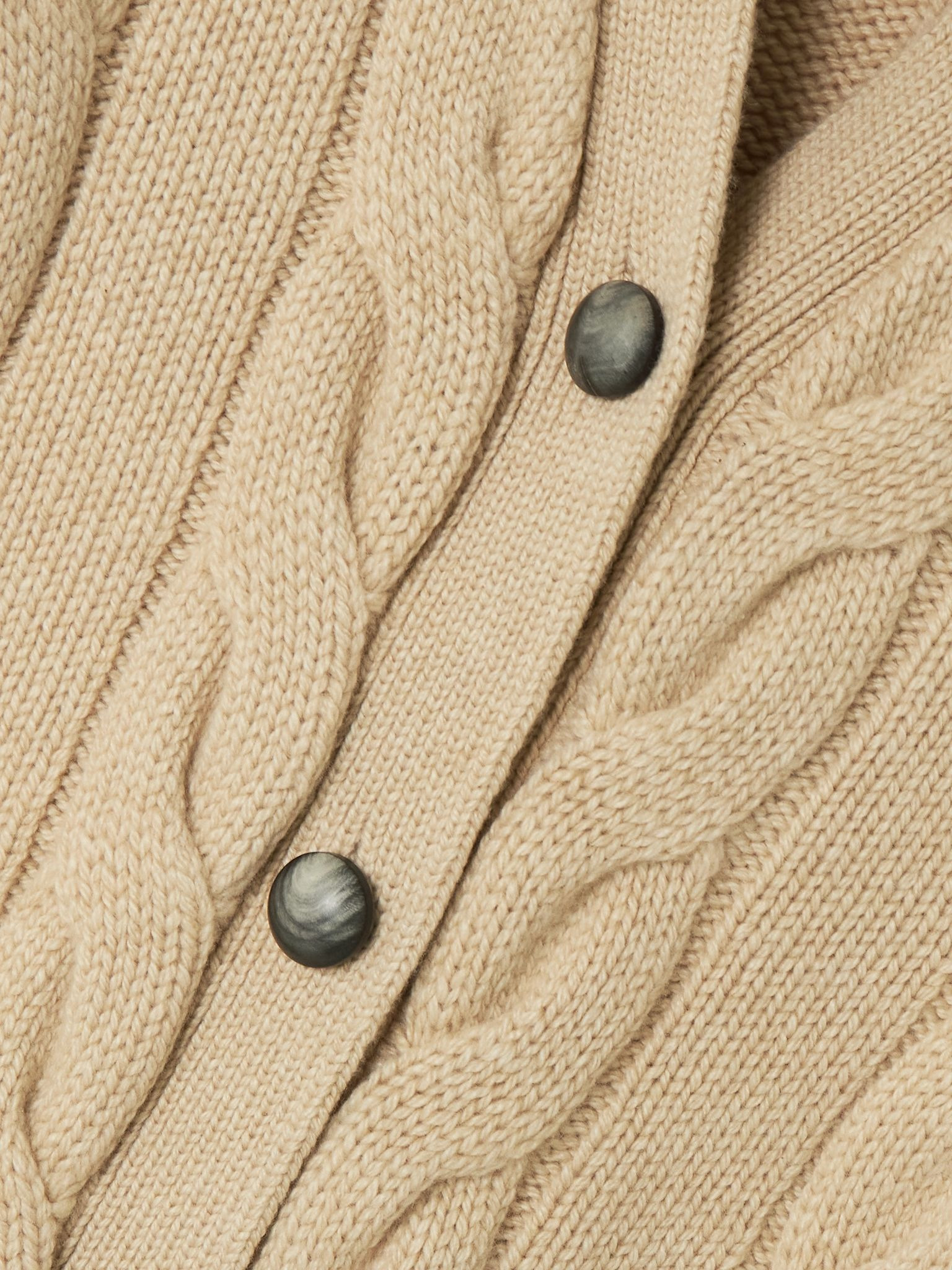 Napier cable-knit cashmere cardigan Beige - 4