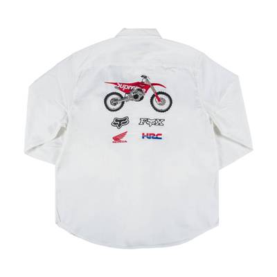 Supreme Supreme x Honda Fox Racing Work Shirt 'White' outlook