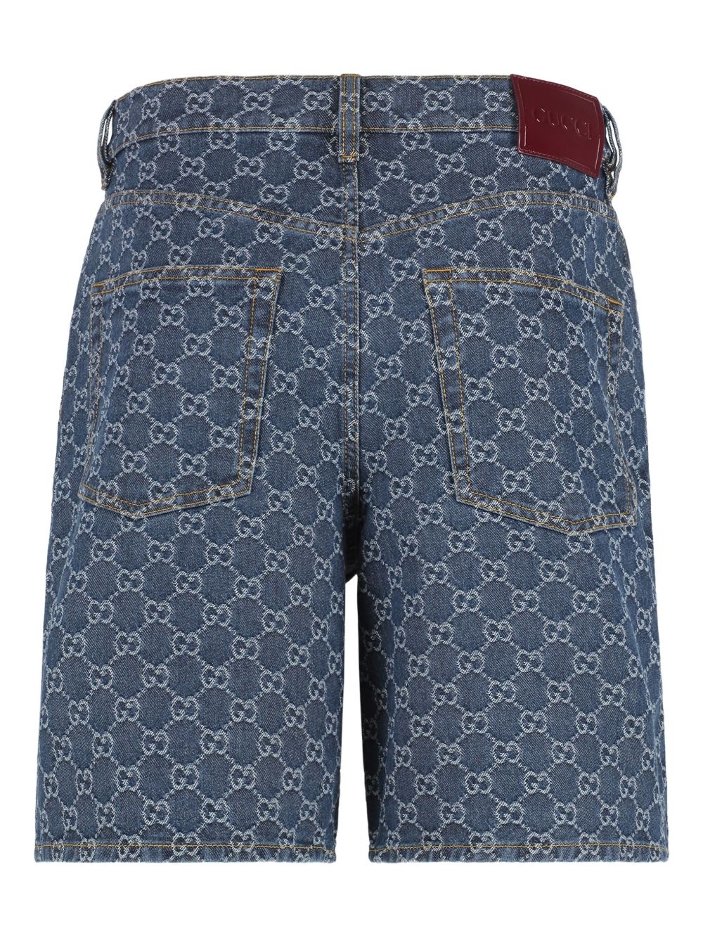 monogram denim shorts - 2