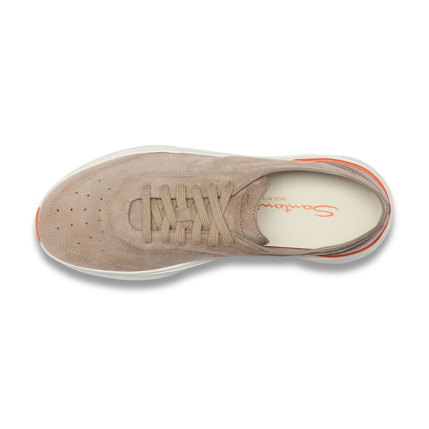 Men's beige suede and leather Bounce sneaker - 5