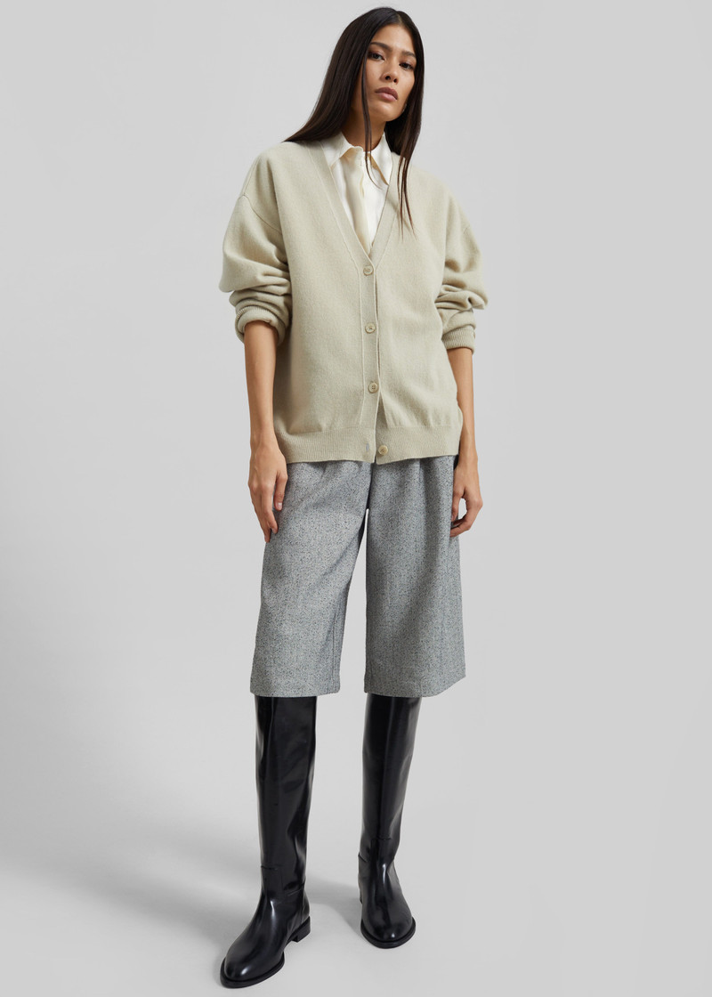 Lachen Double-Sided Wool Cardigan - Light Beige 3