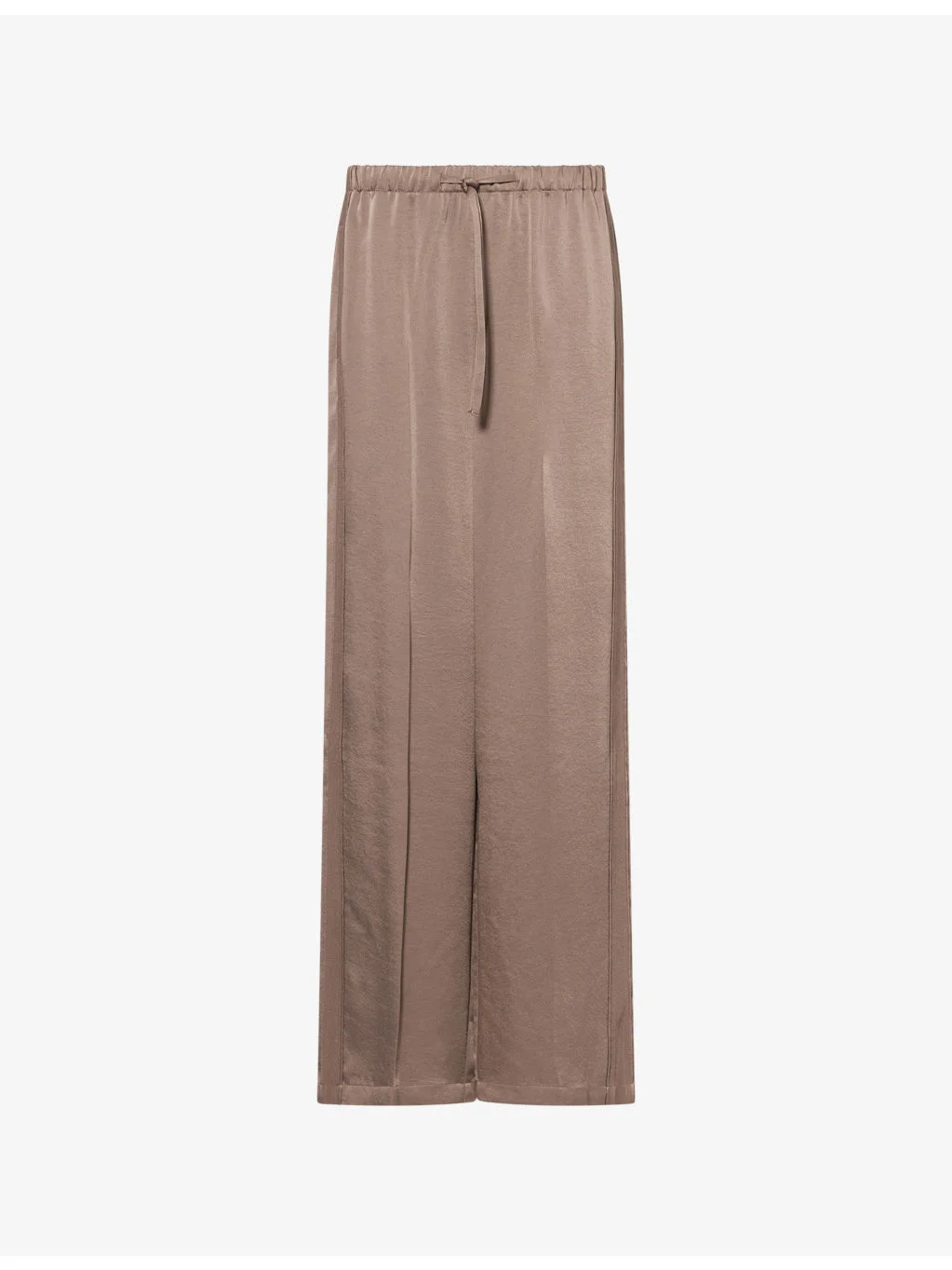 Mid-Waist Shine Crepe Satin Trousers - 1