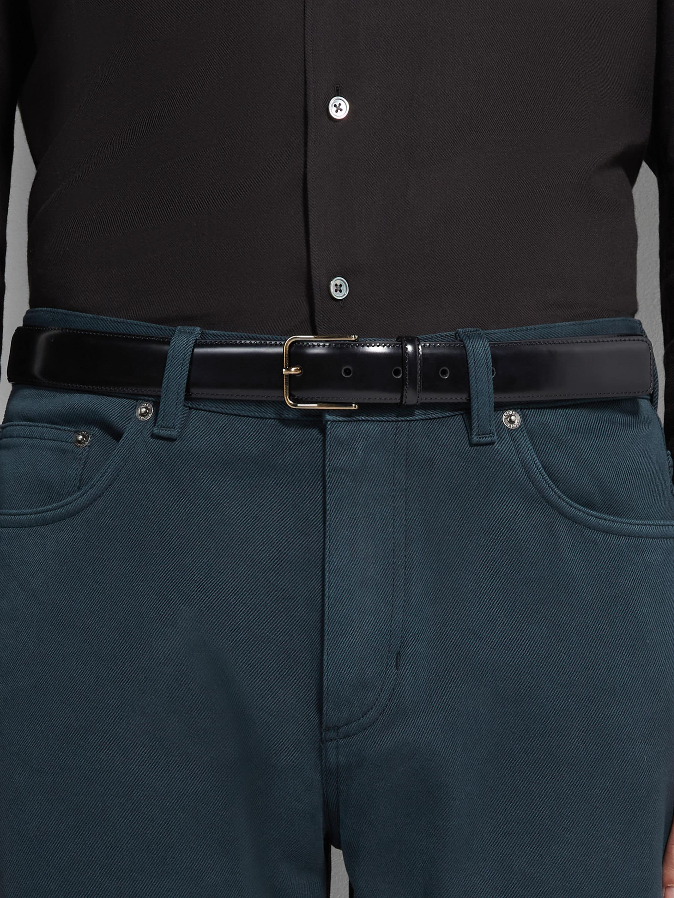 BLACK BOVINE LEATHER BELT - 3
