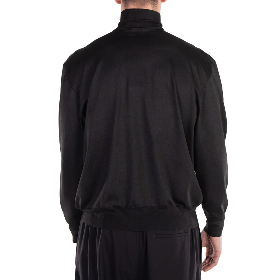 Balenciaga Men's Black BB Oversized High-Neck Sweater, Brand Size 1 (Small) - 4