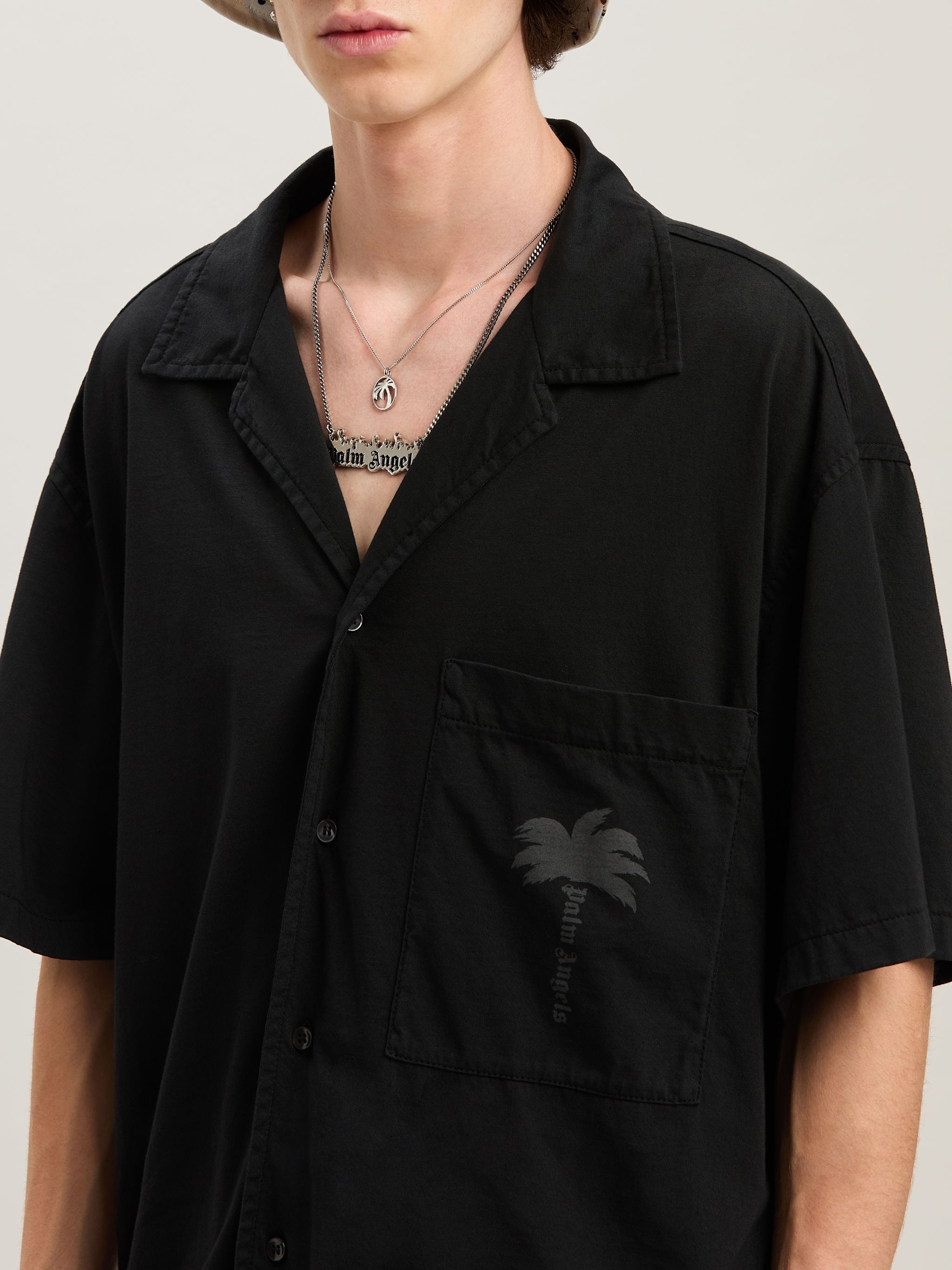 Palm dyed bowling shirt - 6