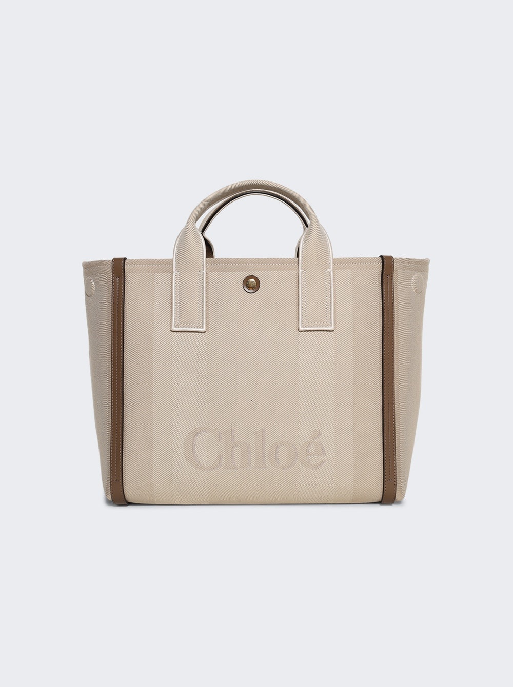 Carry Tote Bag In Canvas Beige - 5