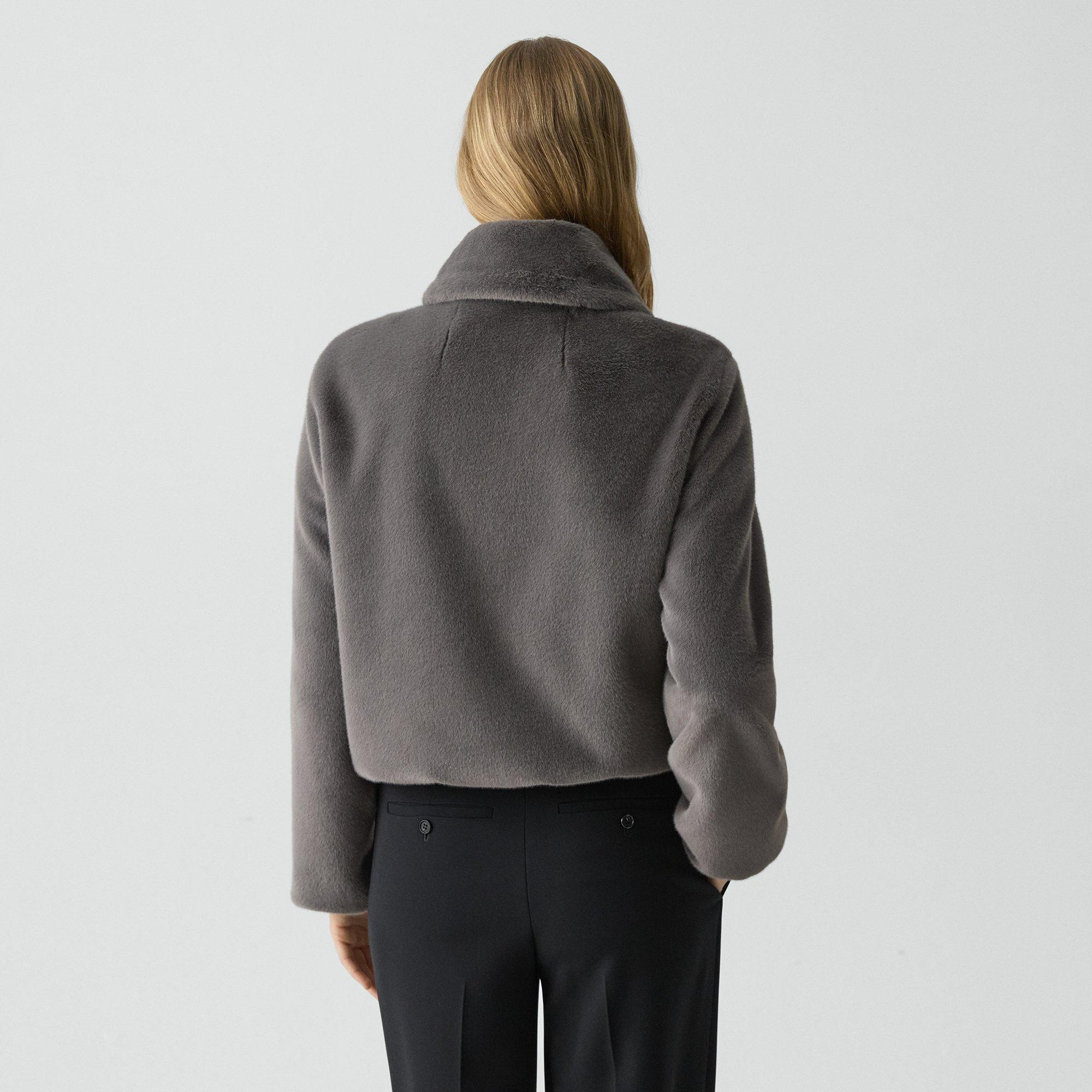 Collared Jacket in Faux Fur - 4