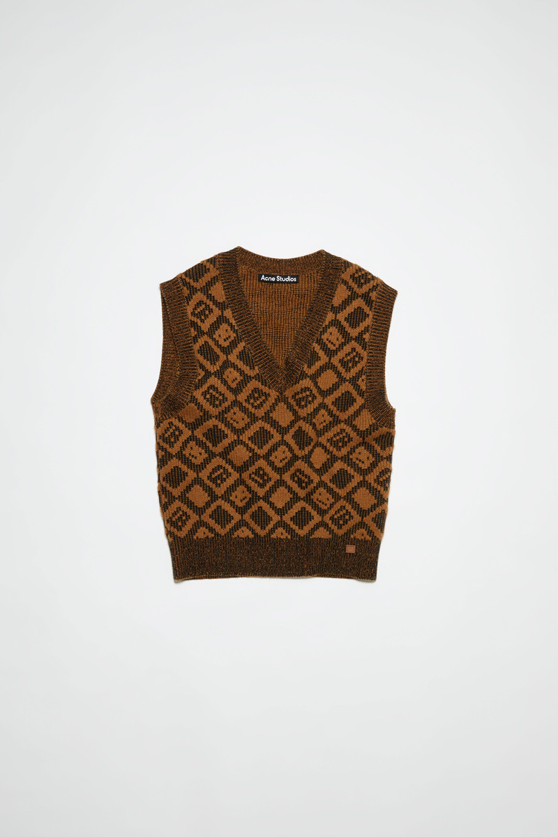 Face tiles vest - Toffee brown/black 6