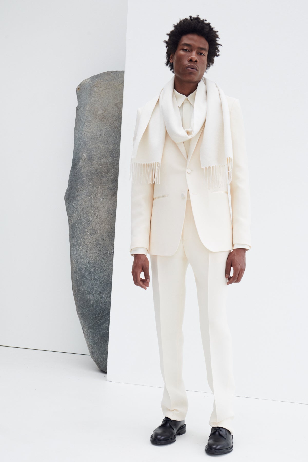 Nicolson Jacket in Ivory Silk Wool Cady - 2