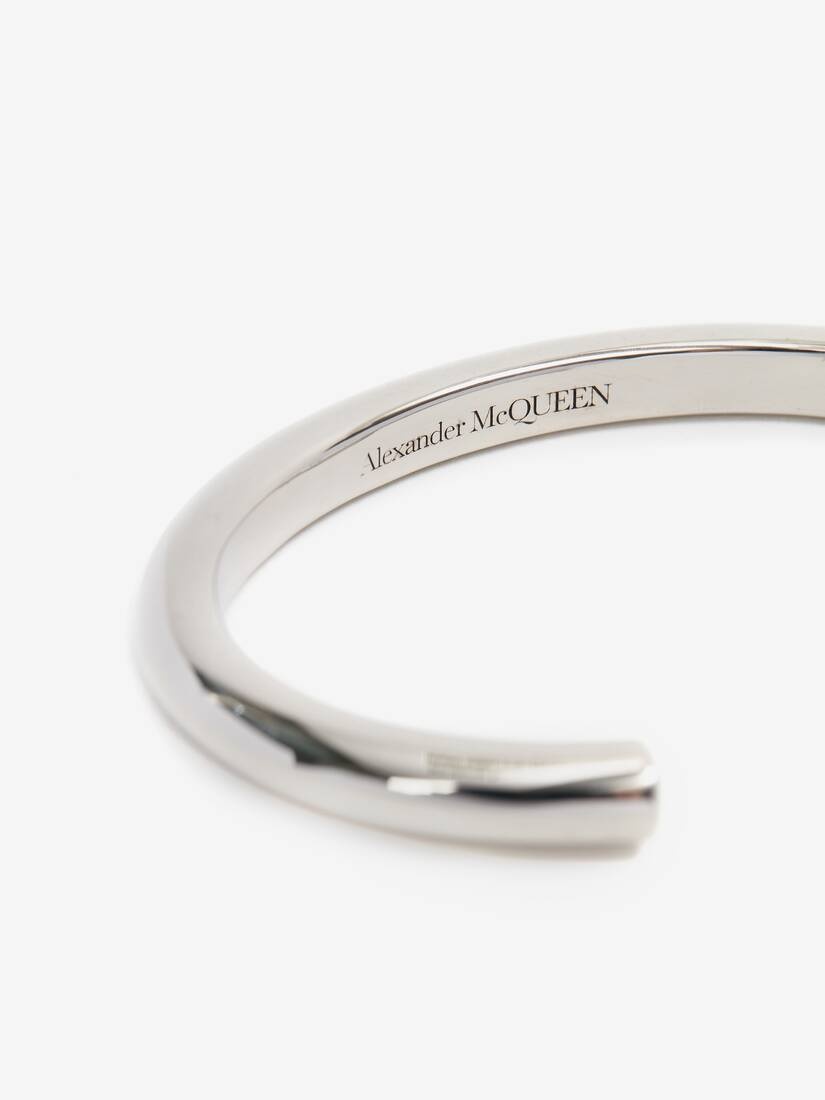 Men's Alexander McQueen Cuff in Antique Silver - 3