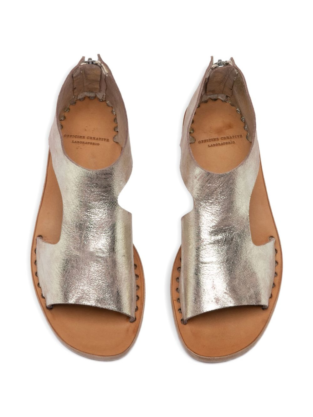 metallic leather sandals - 3