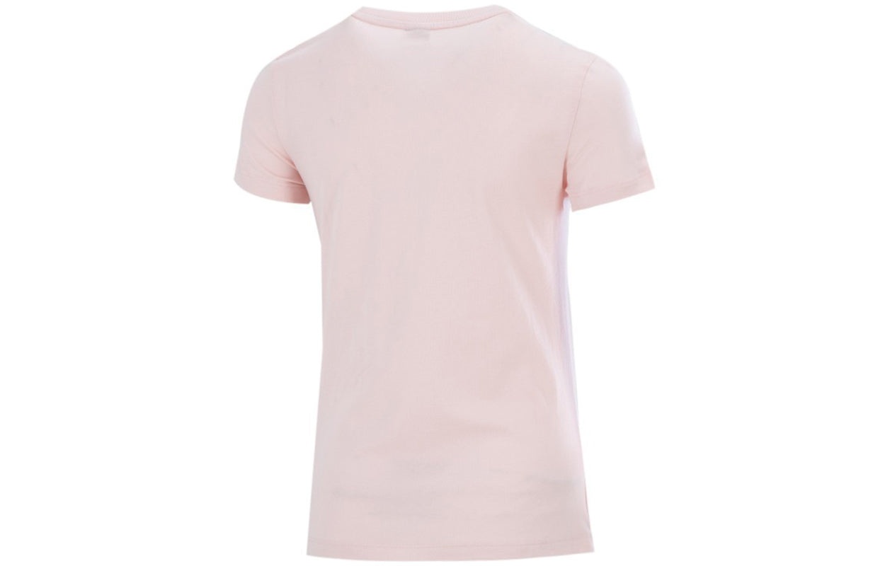 (WMNS) PUMA Classics Logo Printing Round Neck Sports Short Sleeve Pink Red 532282-36 - 2