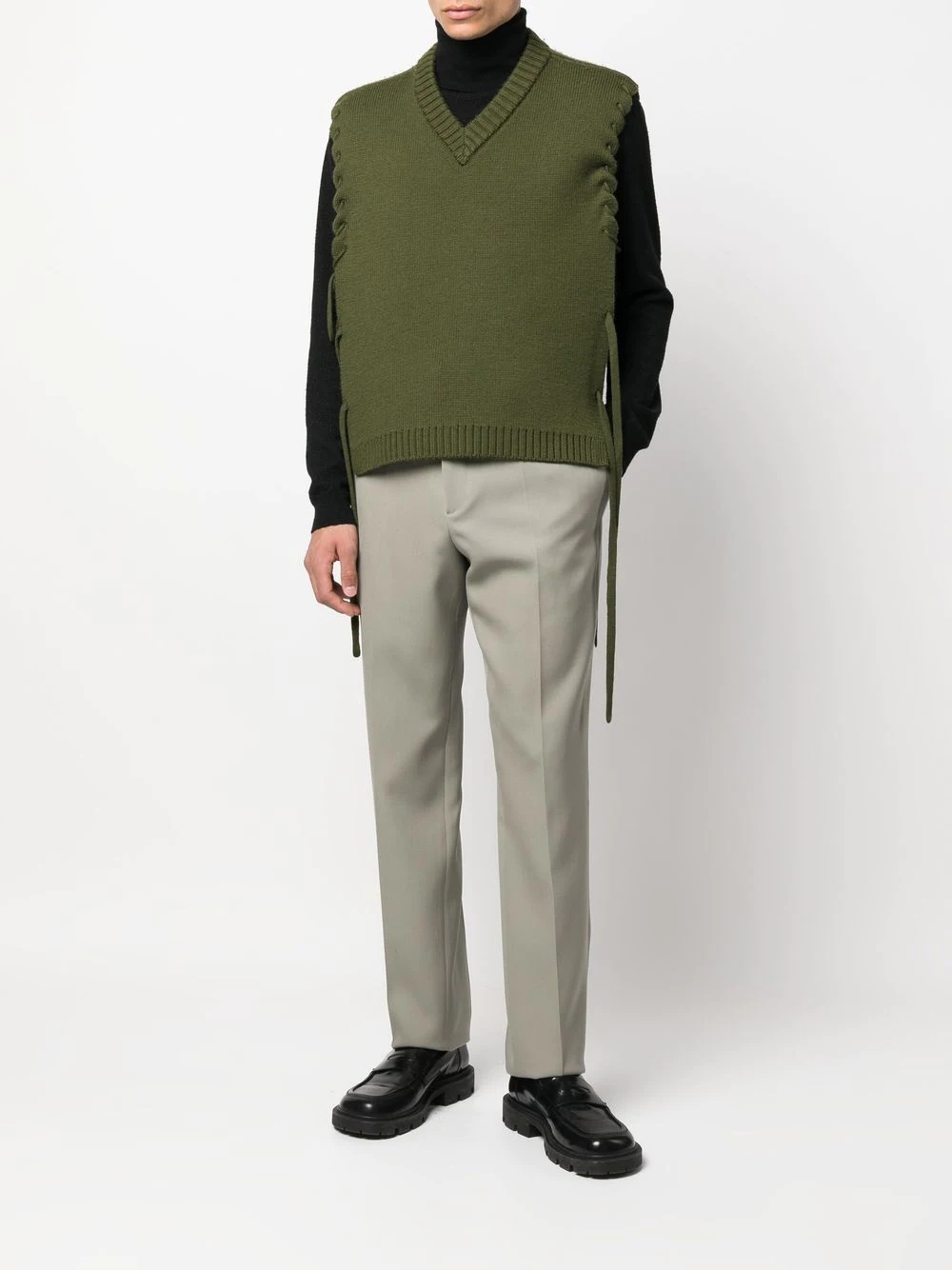cotton-wool blend tailored trousers - 2