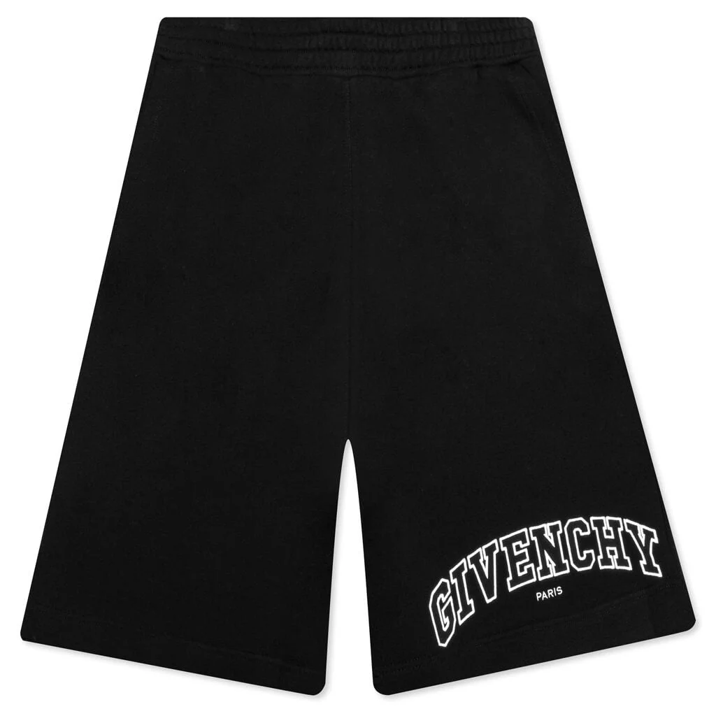 GIVENCHY BOXY FIT EMBROIDERED SHORTS - BLACK - 1
