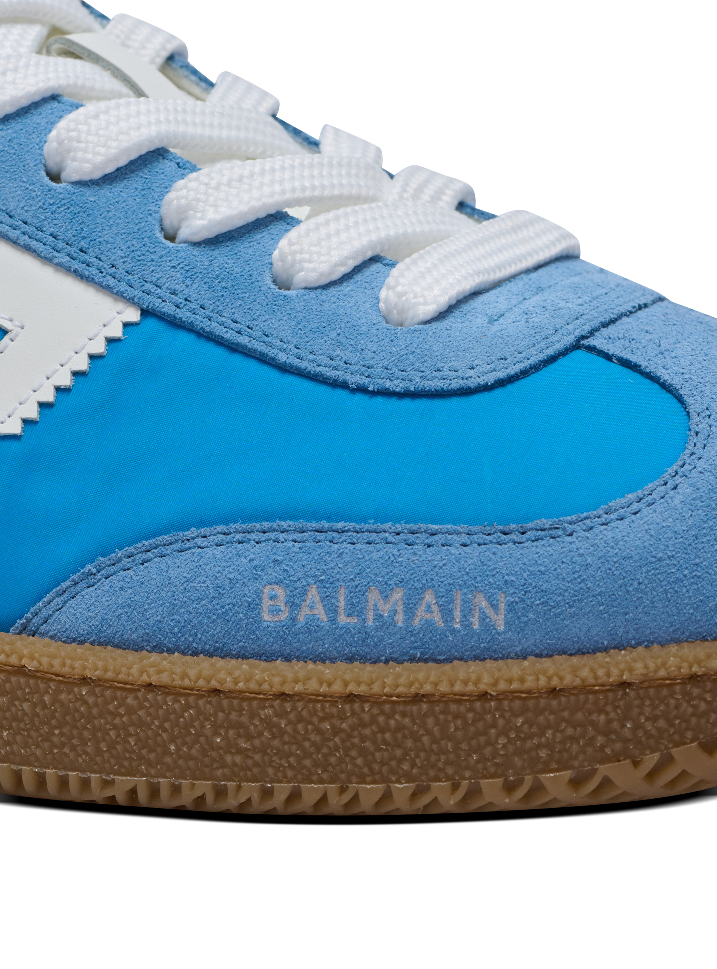 Balmain Swan trainers in leather, suede and nylon - 7