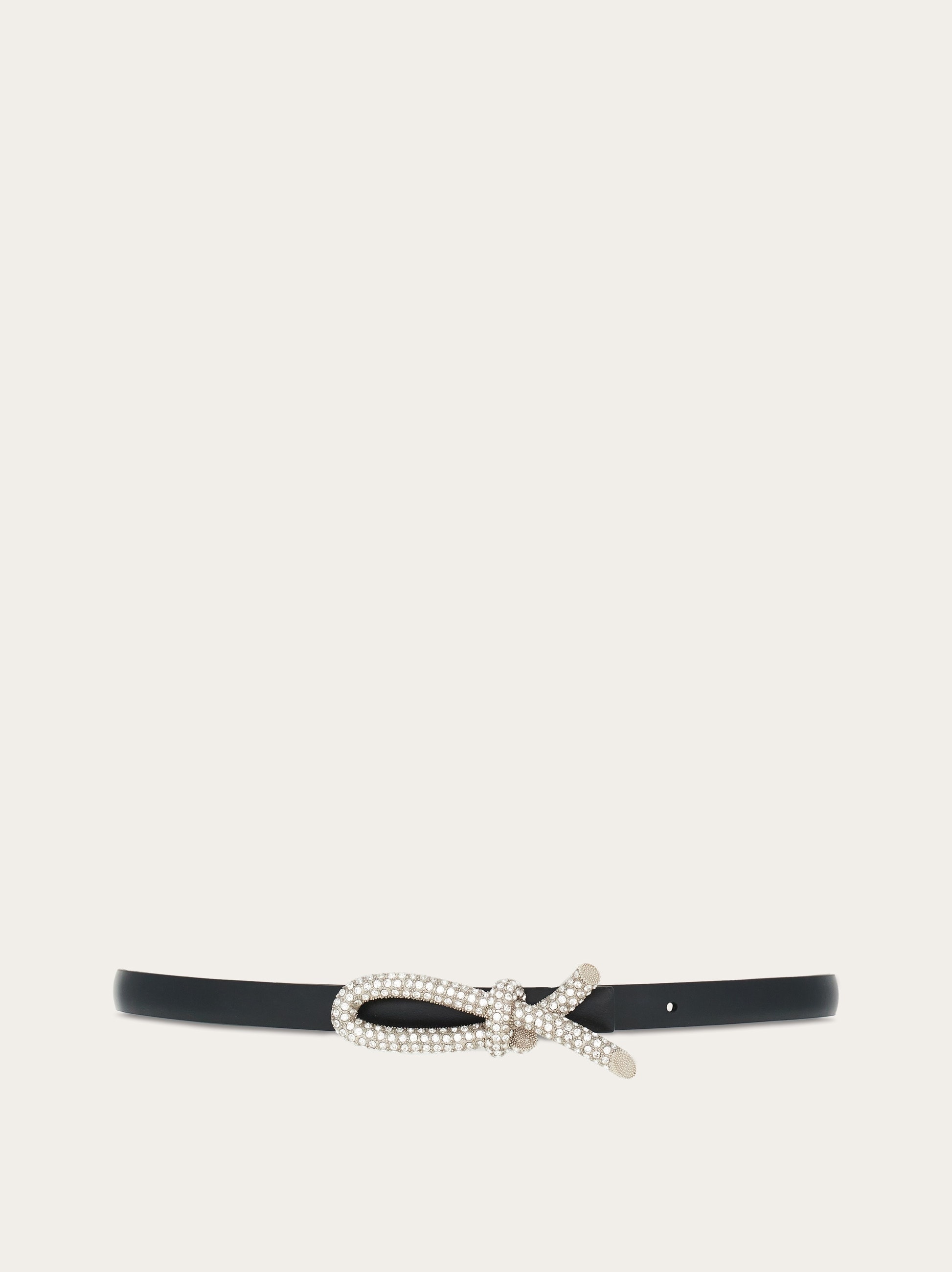 Reversible belt with bow and crystals - 1