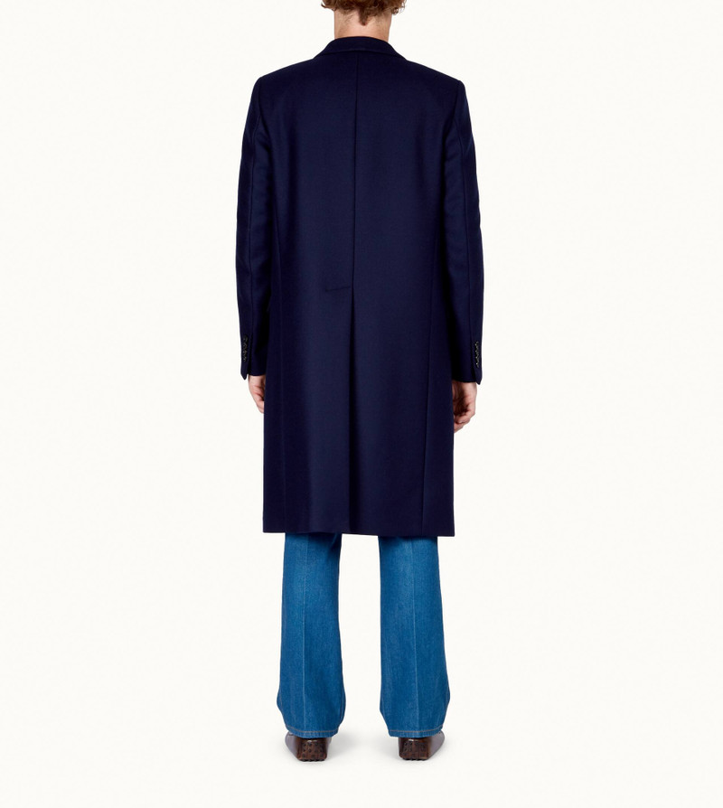 DOUBLE BREASTED COAT IN MIXED WOOL - BLUE 3