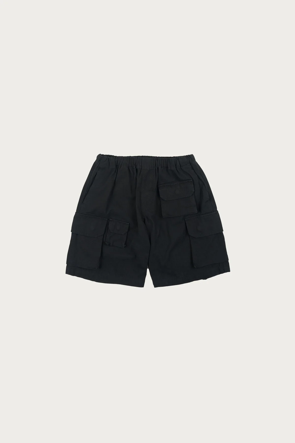 Canvas Multi Pocket Shorts - Black - 1