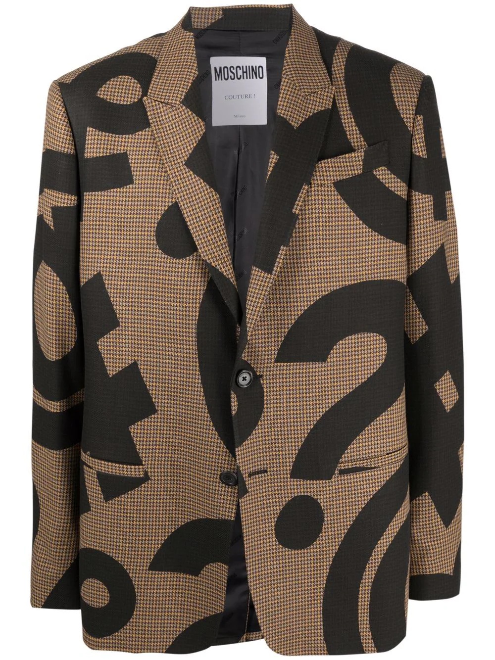 graphic-print houndstooth blazer - 1