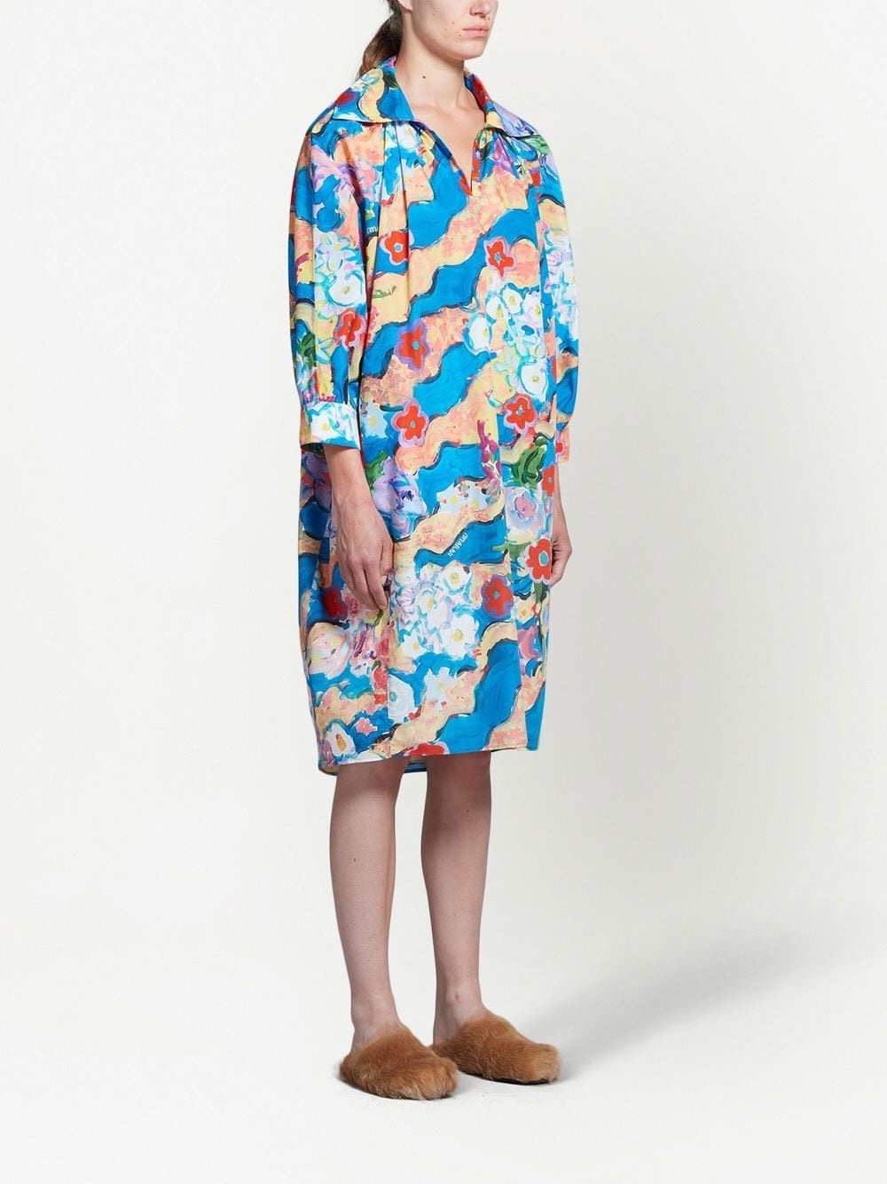 graphic-print cotton shirtdress - 3