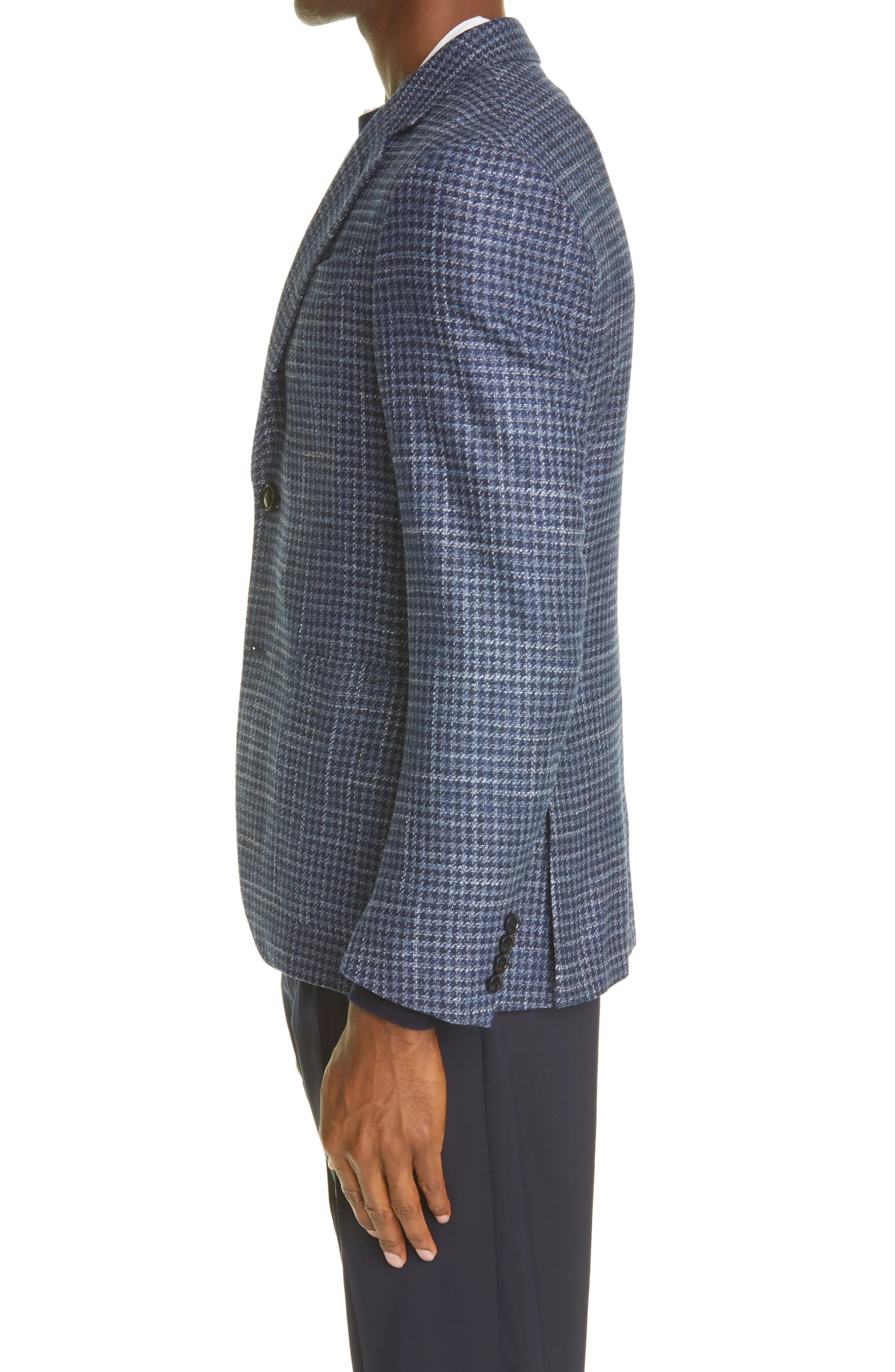 Crossover Micro Check Wool, Silk & Cashmere Sport Coat - 3