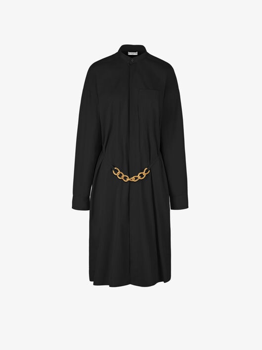 SHIRT DRESS IN COTTON WITH CHAIN BELT - 1