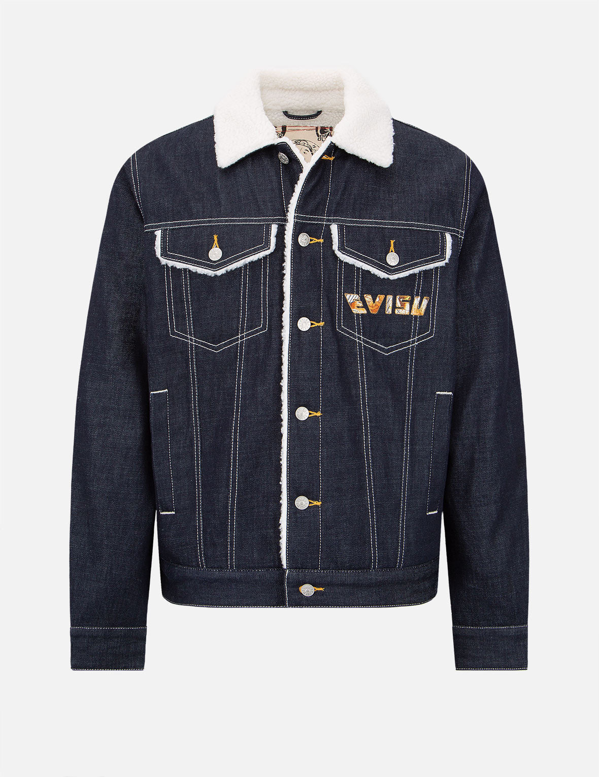 TWO-LAYER BRUSHSTROKE DAICOCK SHERPA-LINED DENIM JACKET - 2