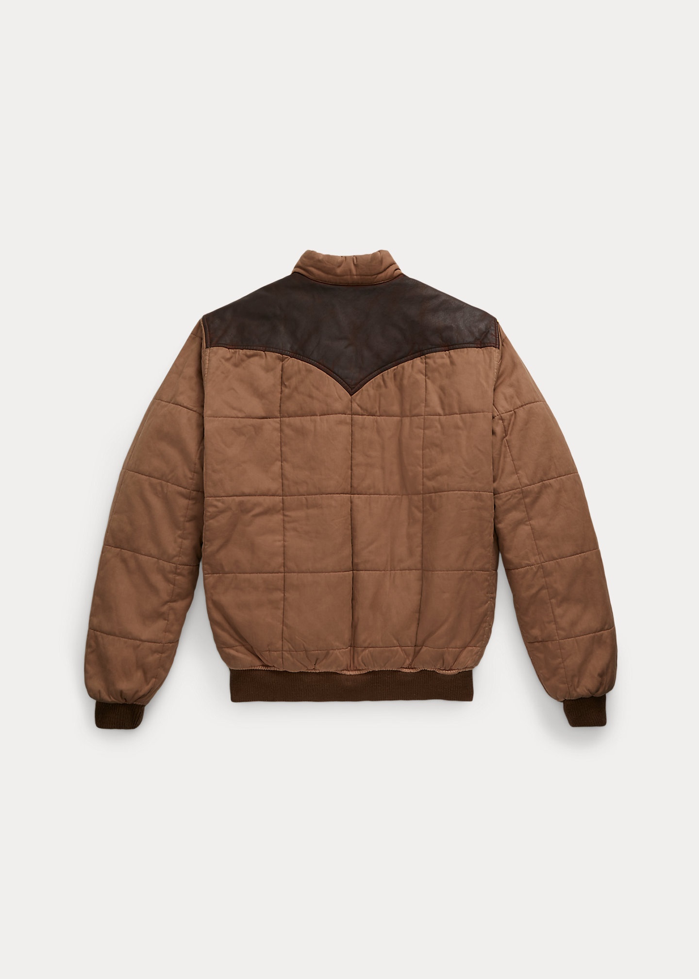 Leather-Yoke Quilted Oilcloth Jacket - 2