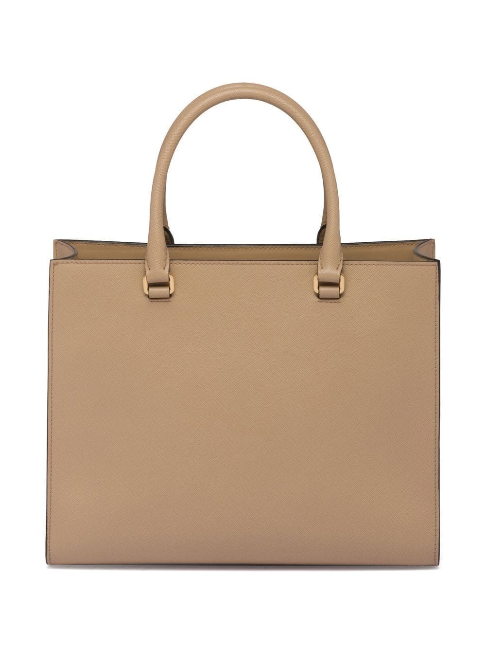 medium logo-embossed saffiano tote bag - 3