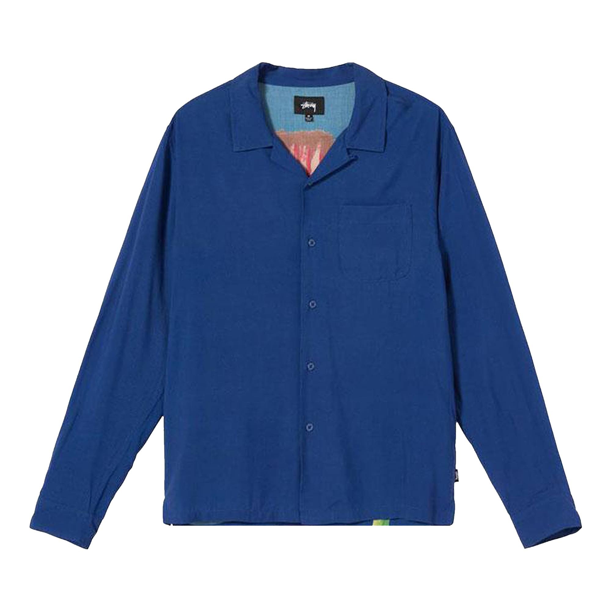 Stussy Big Poppy Long-Sleeve Shirt 'Blue' - 1