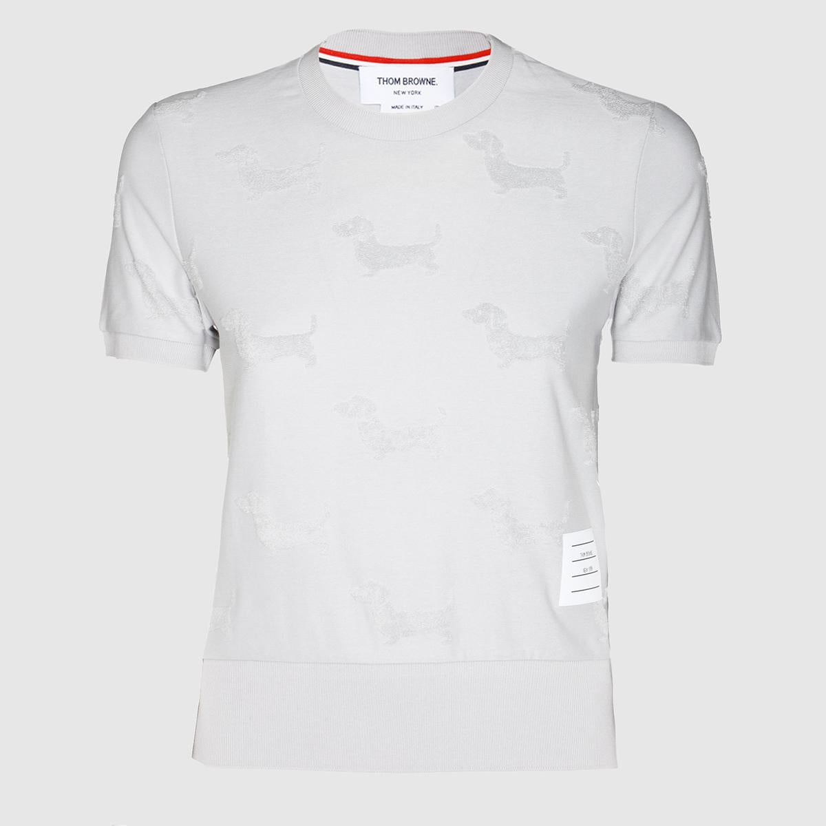 Thom Browne THOM BROWNE GREY WOOL T-SHIRT - 1