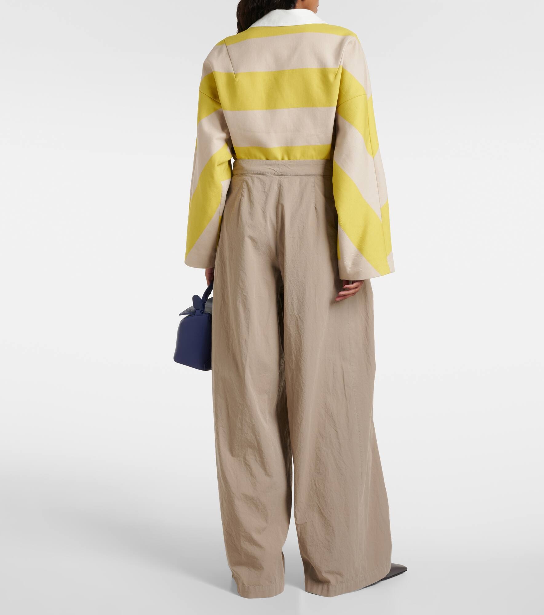 Pleated cotton wide-leg pants - 3