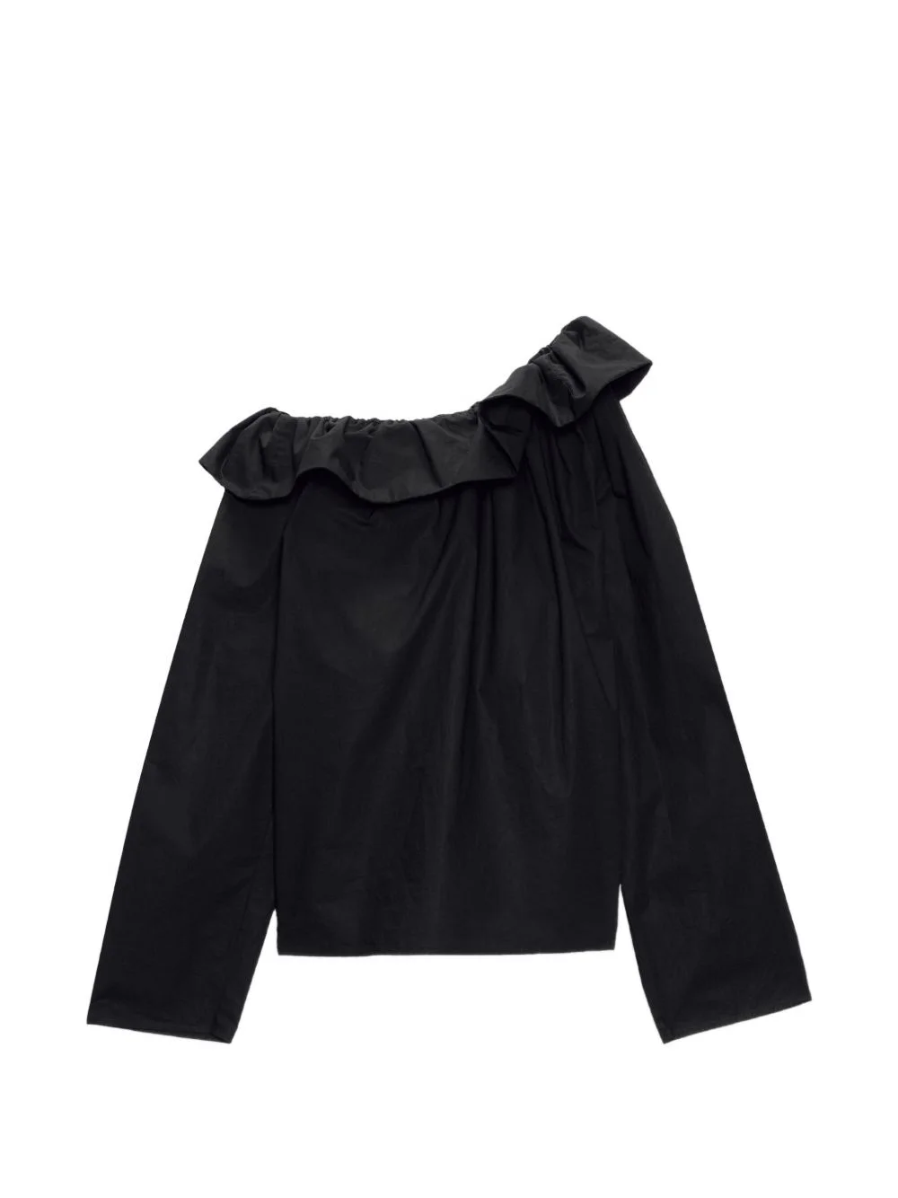 ruffled-neck blouse - 1