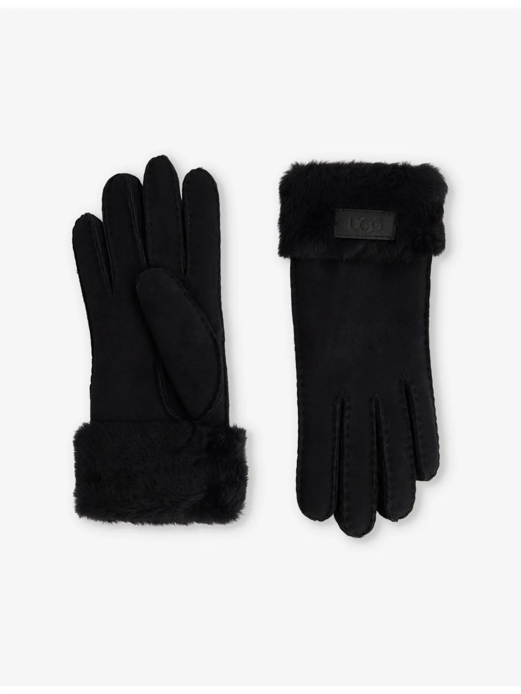 Brand-patch leather gloves - 1