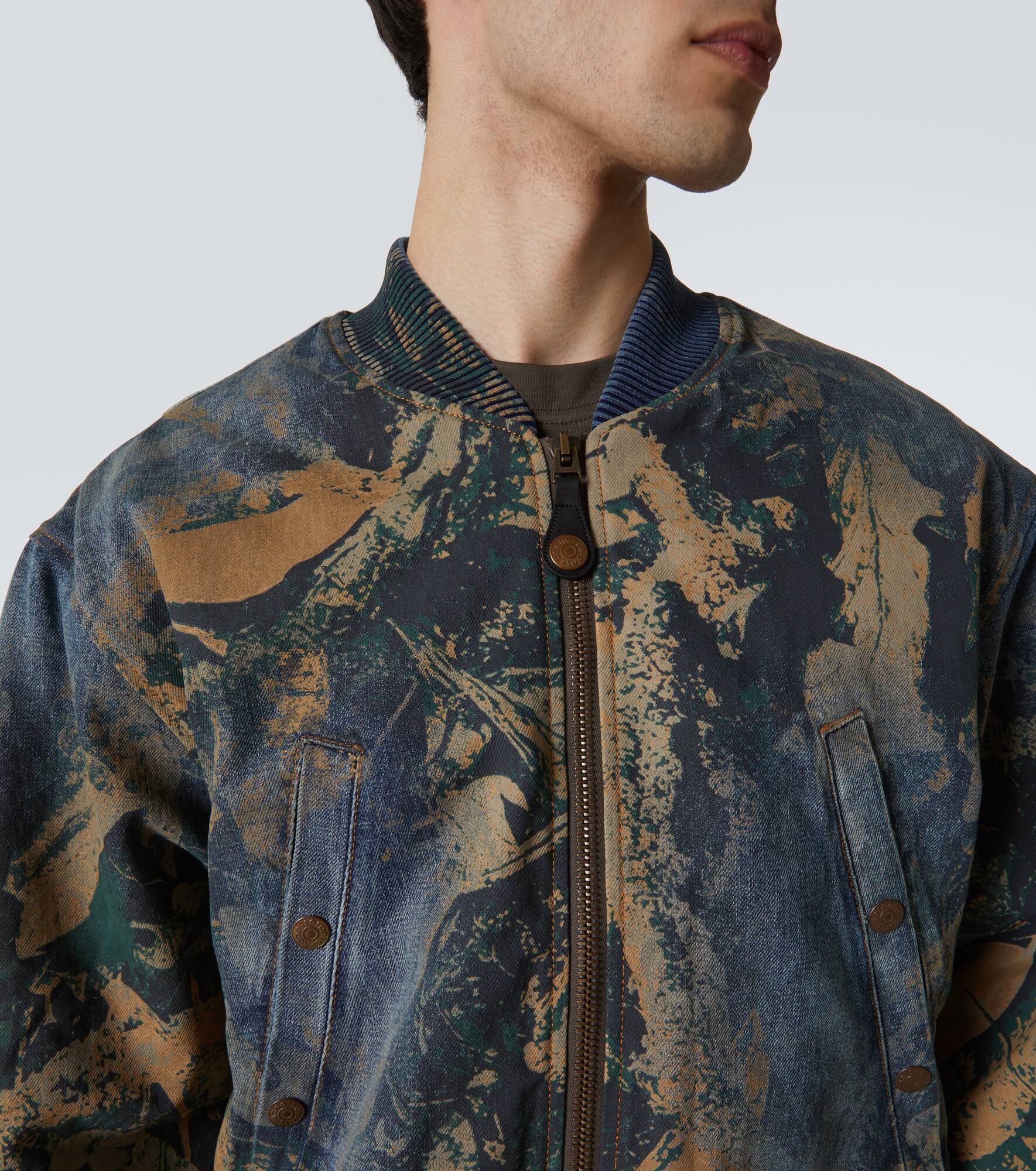 Printed denim bomber jacket - 6