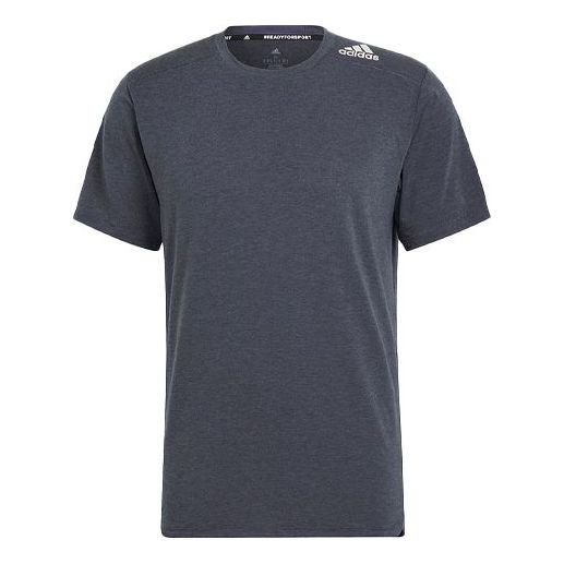 Men's adidas Solid Color Athleisure Casual Sports Round Neck Short Sleeve Gray T-Shirt HB9205 - 1