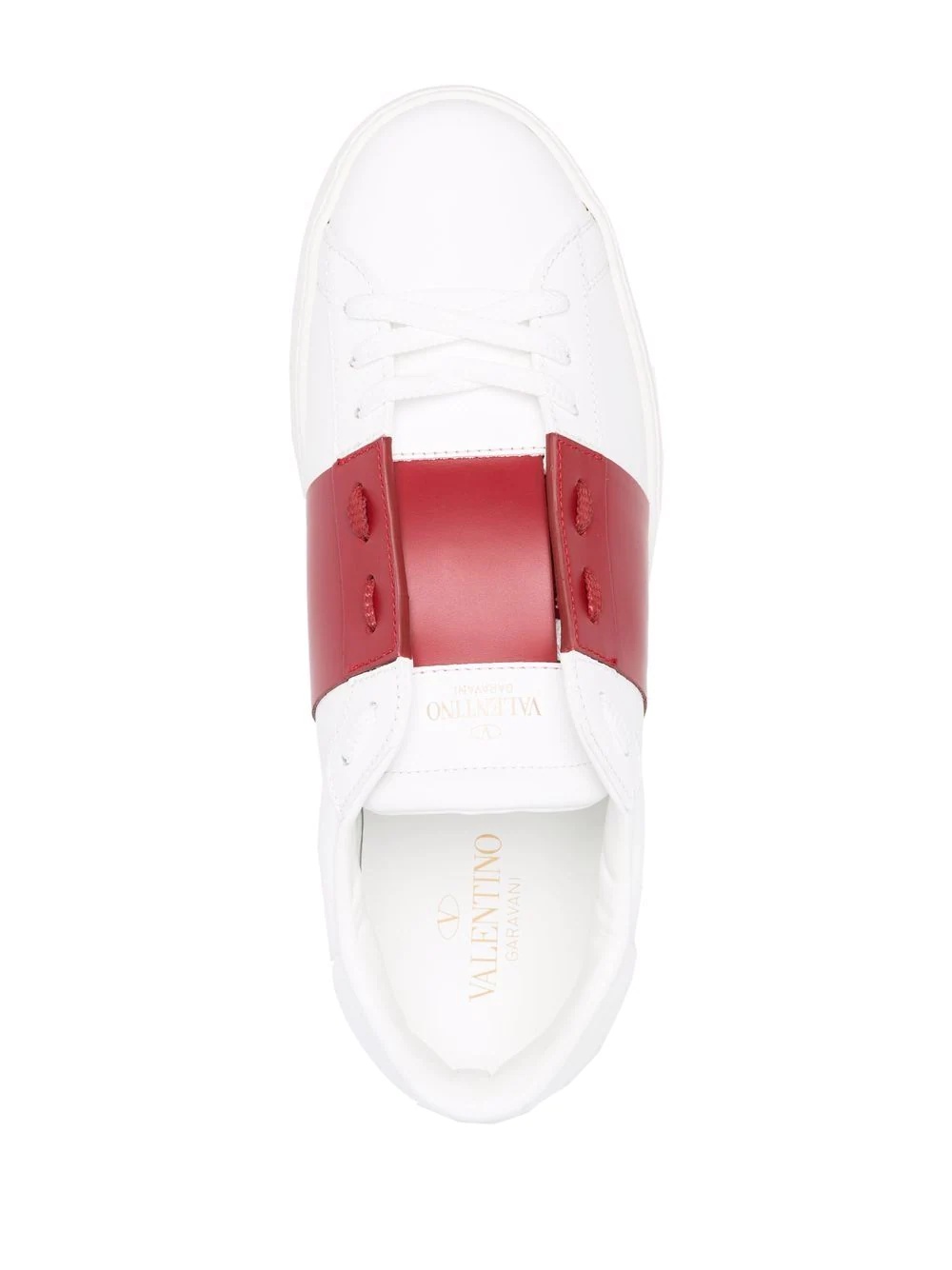 contrast-band leather sneakers - 4